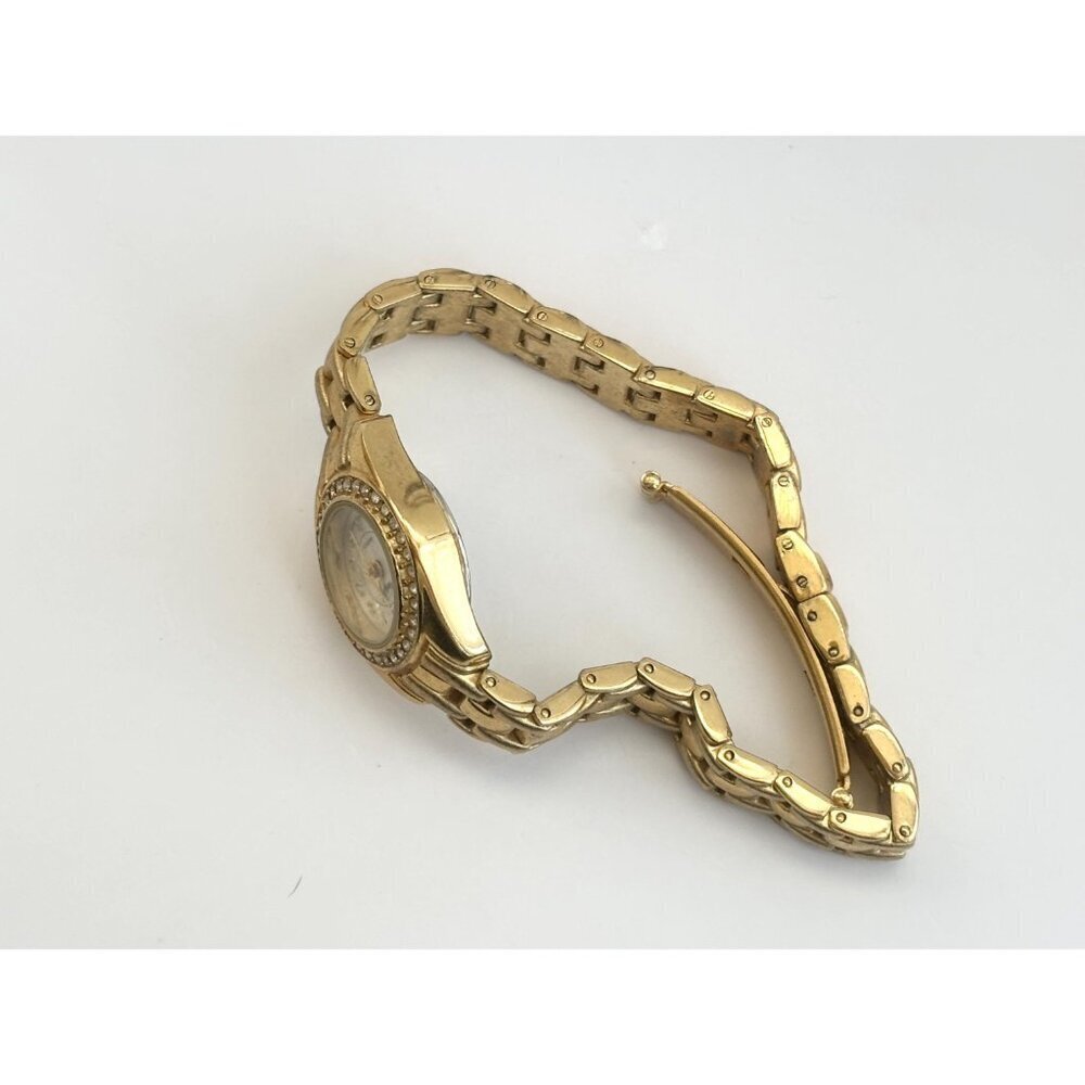 Vanity Fair Rhinestone Framed Gold T Stretch Vintage Wristwatch - 19mm - WORKS! - Picture 9 of 16